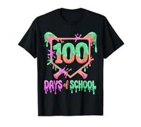 100 Giorni di Scuola Baseball Ice Cream Drip Giocatore 100 ° Giorno Maglietta