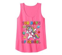 100 Giorni di Scuola Carino Dabbing Unicorno Leopardo Fiocco Rosa Canotta