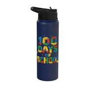 100 Giorni Di Scuola Maestro Builder Bambini Brick Builder Stainless Steel Insulated Water Bottle