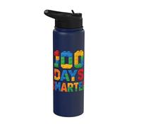 100 Giorni Più Intelligenti Bambini Brick Builder 100th Day Of School Stainless Steel Insulated Water Bottle