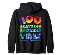 100° giorno di scuola regali per bambini 100 giorni vibes Groovy Tie Dye Felpa con Cappuccio
