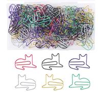 100 graffette a forma di gatto, graffette divertenti, con motivo animale, simpatiche graffette a forma di animale, segnalibro per gatti, regali per donne e uomini amanti dei gatti