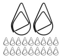 100 graffette modellanti per materiale metallico, a forma di goccia d'acqua, dorate, argentate, nere, segnalibri, memo, clip (nero)