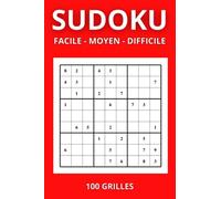 100 Grilles Sudoku Facile Moyen Difficile pour Adultes: 1 Grille par Page avec Solutions | A5 Size - 112 Pages