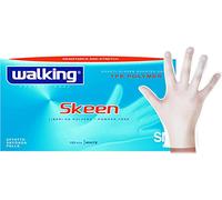 100 Guanti bianchi Walking monouso, tpe, liberi da polvere effetto seconda pelle DPI cat. I Reg. (UE) 2016/425 - Idoneo al contatto con tutti gli alimenti (ML 7-8 1/2)