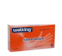 100 Guanti monouso in lattice Walking Sensitive taglia XL 9-9,5