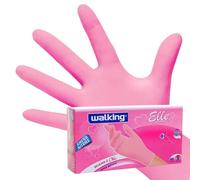 100 Guanti monouso in nitrile Elle rosa Walking 4.0 gr