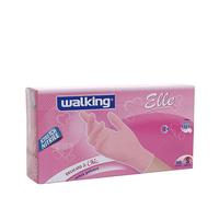 100 Guanti monouso in nitrile strecht rosa Walking Elle taglia S 6-6,5