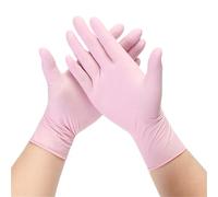 100 guanti monouso senza polvere for la pulizia della casa, for la cucina, il giardinaggio, il lavoro, la bellezza e le unghie Per Cucinare(Pink,L)