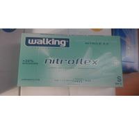 100 GUANTI NITRILE 4.0 SENZA POLVERE ELASTICI WALKING NITROFLEX TG. S