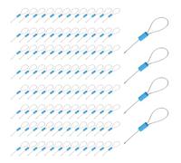 100 guarnizioni di sicurezza per cavi in acciaio, etichette di sicurezza numerate, sigilli di sicurezza numerati, sigilli di sicurezza numerati, fascette di sicurezza autobloccanti per rimorchi (blu)