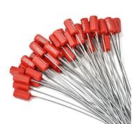 100 guarnizioni per cavi di sicurezza numerate antimanomissione in filo di acciaio con guarnizione in filo metallico pull-tite etichette autobloccanti (rosso)