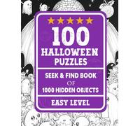 100 Halloween Puzzles Seek and Find Book: 1000 Hidden Objects