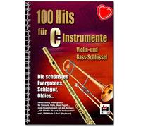 100 hits per strumenti C - più belle Evergreen, percussori e oldies, 2 unità, per trombone, flauto, oboe o fagotto, 9783932839511