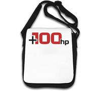 + 100 Horse Power Up Drag Race Racing Borsa a tracolla bianca