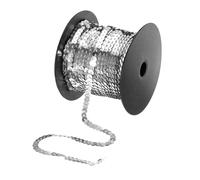 100 Iarde Piatto Paillette Striscia 6mm Laser Paillettes Tessuto Argento