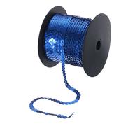 100 Iarde Piatto Paillette Striscia 6mm Laser Paillettes Tessuto Blu