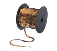 100 Iarde Piatto Paillette Striscia 6mm Laser Paillettes Tessuto Chiaro Marrone