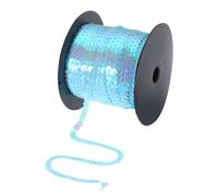 100 Iarde Piatto Paillette Striscia 6mm Laser Paillettes Tessuto Cielo Blu