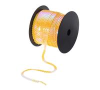 100 Iarde Piatto Paillette Striscia 6mm Laser Paillettes Tessuto Giallo