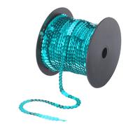 100 Iarde Piatto Paillette Striscia 6mm Laser Paillettes Tessuto Lago Blu