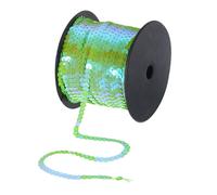100 Iarde Piatto Paillette Striscia 6mm Laser Paillettes Tessuto Luminoso Verde