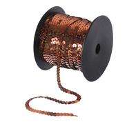 100 Iarde Piatto Paillette Striscia 6mm Laser Paillettes Tessuto Marrone