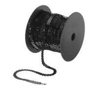 100 Iarde Piatto Paillette Striscia 6mm Laser Paillettes Tessuto Nero