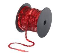 100 Iarde Piatto Paillette Striscia 6mm Laser Paillettes Tessuto Rosso