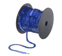 100 Iarde Piatto Paillette Striscia 6mm Laser Paillettes Tessuto Scuro Blu