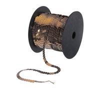 100 Iarde Piatto Paillette Striscia 6mm Laser Paillettes Tessuto Scuro Bronzo