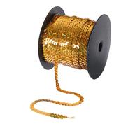 100 Iarde Piatto Paillette Striscia 6mm Laser Paillettes Tessuto Scuro Oro #1