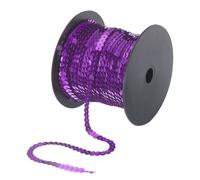 100 Iarde Piatto Paillette Striscia 6mm Laser Paillettes Tessuto Scuro Viola