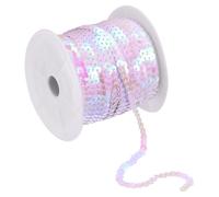 100 Iarde Piatto Paillettes Striscia Lustrini Corda Nastro Rotolo,Bianco