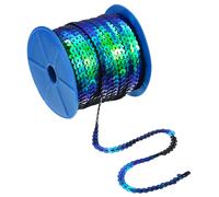 100 Iarde Piatto Paillettes Striscia Lustrini Corda Nastro Rotolo,Scuro Blu