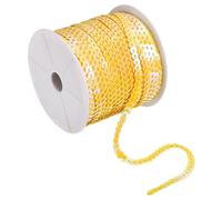 100 Iarde Piatto Paillettes Striscia Lustrini Corda Nastro,Trasparente Giallo