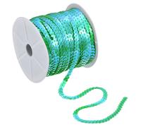 100 Iarde Piatto Paillettes Striscia Lustrini Corda Nastro,Trasparente Verde