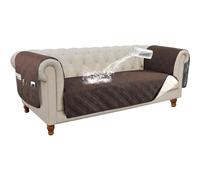 100% Impermeabile Chesterfield Coprisedili Divano, Copridivano con Extra Lungo Bracciolo Copertura Mobili Protettore Divano Copre per Cani Gatto (Brown,3 Posto)