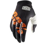 100% iTrack Dot Guanti Motocross, nero/arancione, Taglia S