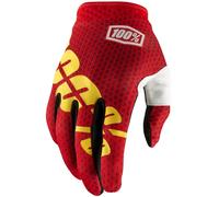 100% iTrack Dot Guanti Motocross, rosso/giallo, Taglia S
