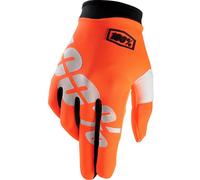 100% iTrack Guanti Motocross, bianco-arancione, taglia S per maschi
