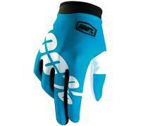 100% iTrack Guanti Motocross, bianco-blu, taglia S per maschi