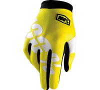 100% iTrack Guanti Motocross, bianco-giallo, taglia XL per maschi