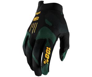 100% iTrack Sentinel Guanti da bicicletta, nero-verde, taglia M per maschi