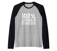 100% Lacrime di STAGISTA Humor Lavoro Ufficio Collega Stage Maglia con Maniche Raglan