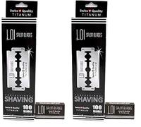 100 Lamette Da Barba Loi Titanium | Lamette Di Ricambio Per Rasoio Di Sicurezza | Lamette A Doppio Filo Per Rasoio Uomo Rivestite Al Titanio (Confezione da 2)