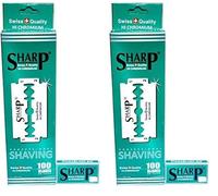 100 Lamette Da Barba Sharp Hi Chromium | Lamette Di Ricambio Per Rasoio Di Sicurezza | Lamette A Doppio Filo Per Rasoio Uomo Rivestite Al Cromo (Confezione da 2)