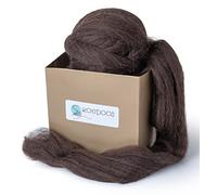 Kondoos Lana naturale da 227 g, ottima lana per infeltrimento, artigianato e filatura, colori naturali morbidi, non tinti (cioccolato scuro, 226,8 g)