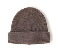 100% Lana Cappello Beanie a Maglia per Donna Uomo, Berretto Invernale Caldo con Polsino, Cappelli a Maglia Casual Antivento Unisex Skull Cappello a Tinta Unita per Sci All'aperto Dark Coffee One