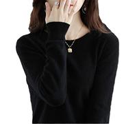 100% Lana Cashmere Maglione Delle Donne Sciolto Casual Lavorato A Maglia Girocollo Pullover Autunno E Inverno Maglione Nero XXL